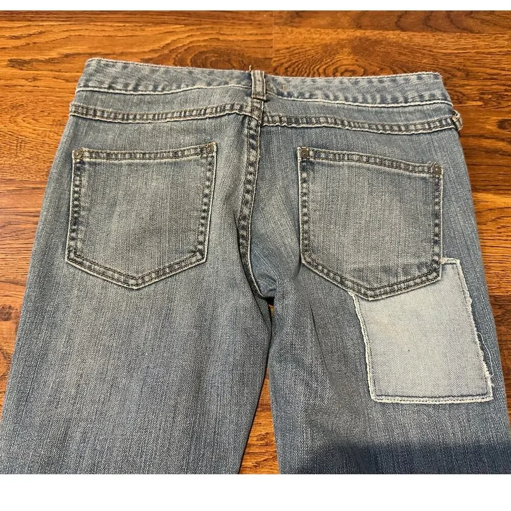 Free People Women's Hillside Patchwork Skinny Jeans – Size 25 – Boho Grunge